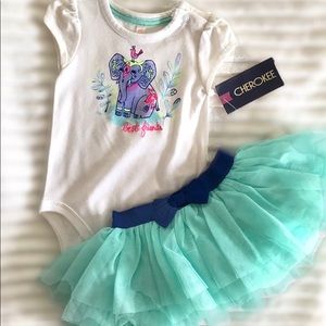 3-6 Months Cherokee Elephant Onesie Outfit